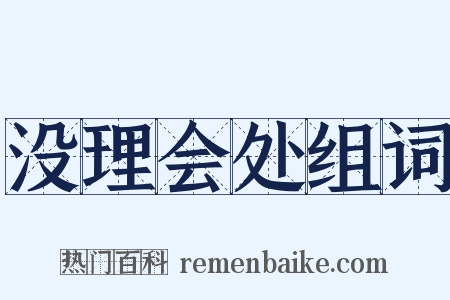 没理会处组词是什么意思的图片